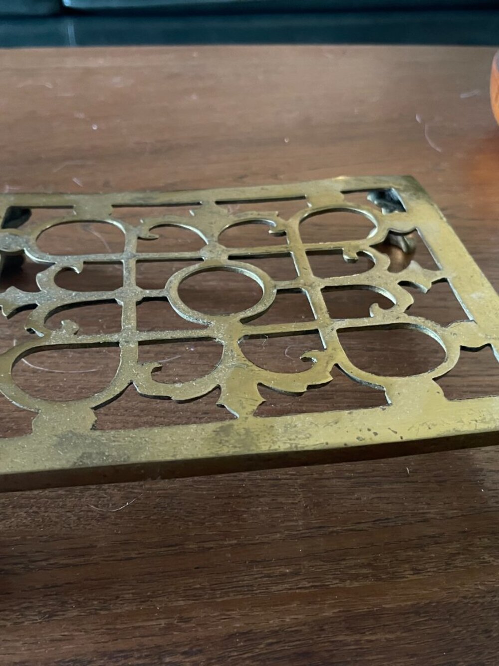 Antique English 1818 Brass Claw Footed Trivet - Picture 4 of 5